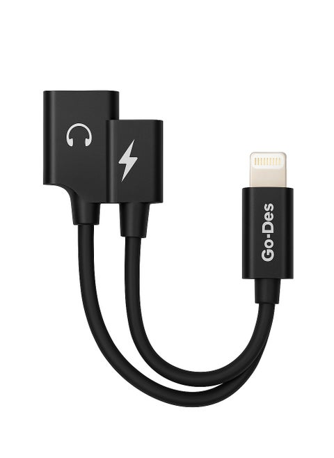 Dual Lightning Adapter – 2-in-1 Audio & Charging Splitter – Compatible with iPhone – Lightning to Dual Lightning