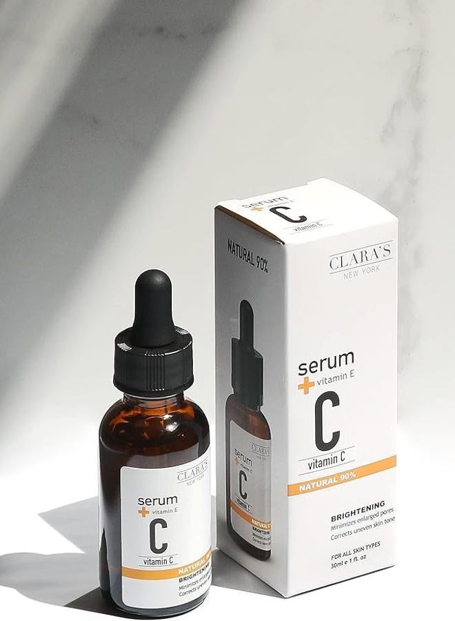CLARA'S NEW YORK Vitamin C Facial Serum | with Hyaluronic Acid, Ascorbic Acid, Niacinamide, Probiotics | Reduce Dark Spot, Acne, Scars |Brightening, Antioxidant, Minimize pores |30ml | Made In USA - Image 3