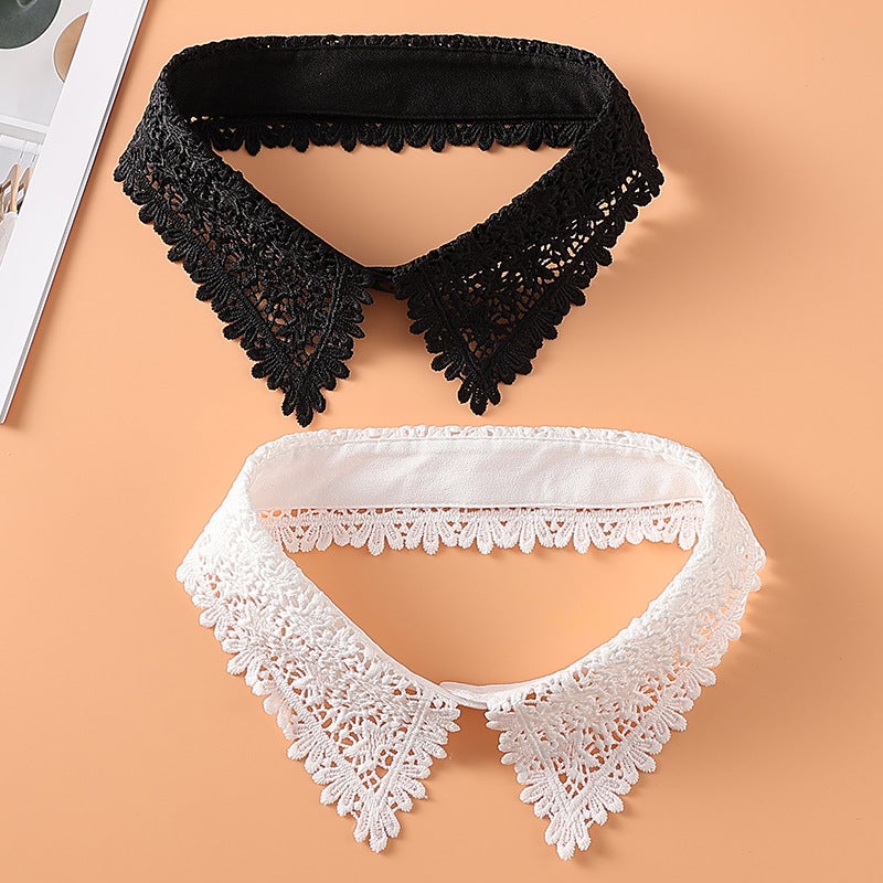 Four Seasons Soft and Comfortable Fake Collar Single Collar Versatile Fashion Decorative Sweater Simple Style Floral Diamond Single Collar - Image 1
