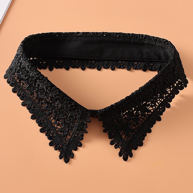 Four Seasons Soft and Comfortable Fake Collar Single Collar Versatile Fashion Decorative Sweater Simple Style Floral Diamond Single Collar - Image 3