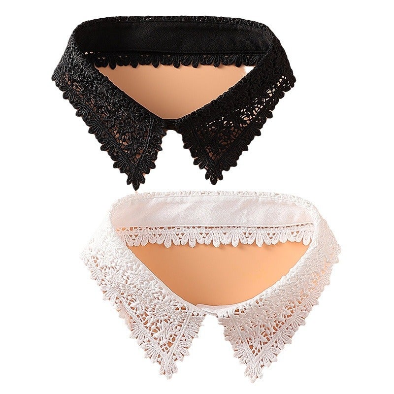 Four Seasons Soft and Comfortable Fake Collar Single Collar Versatile Fashion Decorative Sweater Simple Style Floral Diamond Single Collar - Image 5