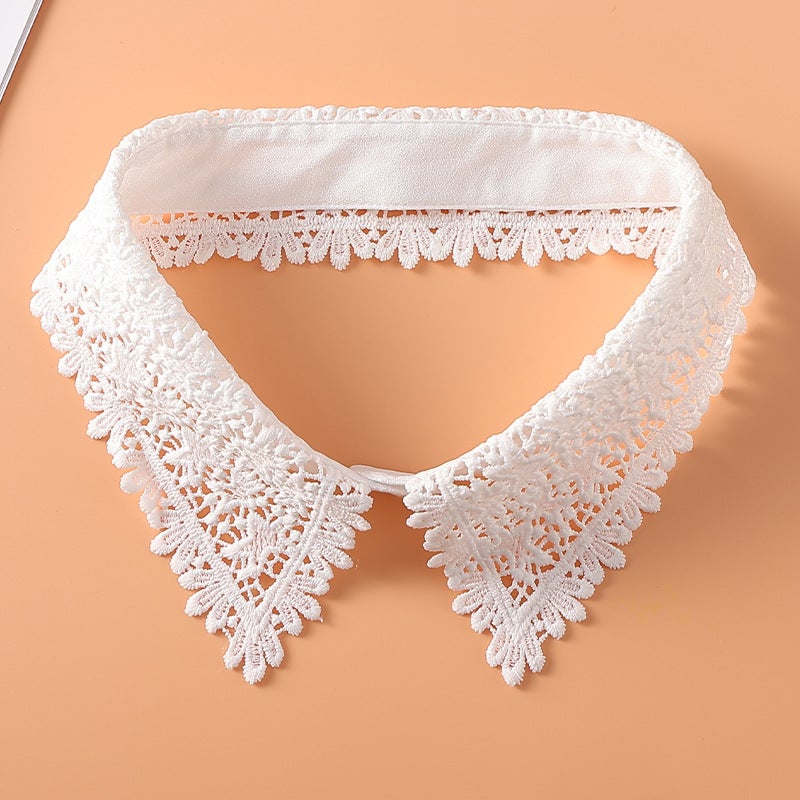 Four Seasons Soft and Comfortable Fake Collar Single Collar Versatile Fashion Decorative Sweater Simple Style Floral Diamond Single Collar - Image 2