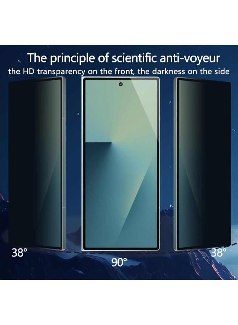 واقي شاشة زجاجي مقوى لحماية الخصوصية لهاتف سامسونج جالاكسي زد فولد 7، صلابة 9H، فيلم حماية للخصوصية من الزجاج، مضاد للتجسس، مقاوم لبصمات الأصابع، خالٍ من الفقاعات - Image 2