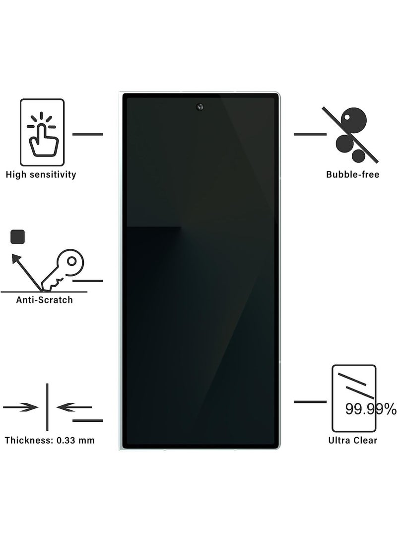 واقي شاشة زجاجي مقوى لحماية الخصوصية لهاتف سامسونج جالاكسي زد فولد 7، صلابة 9H، فيلم حماية للخصوصية من الزجاج، مضاد للتجسس، مقاوم لبصمات الأصابع، خالٍ من الفقاعات - Image 3