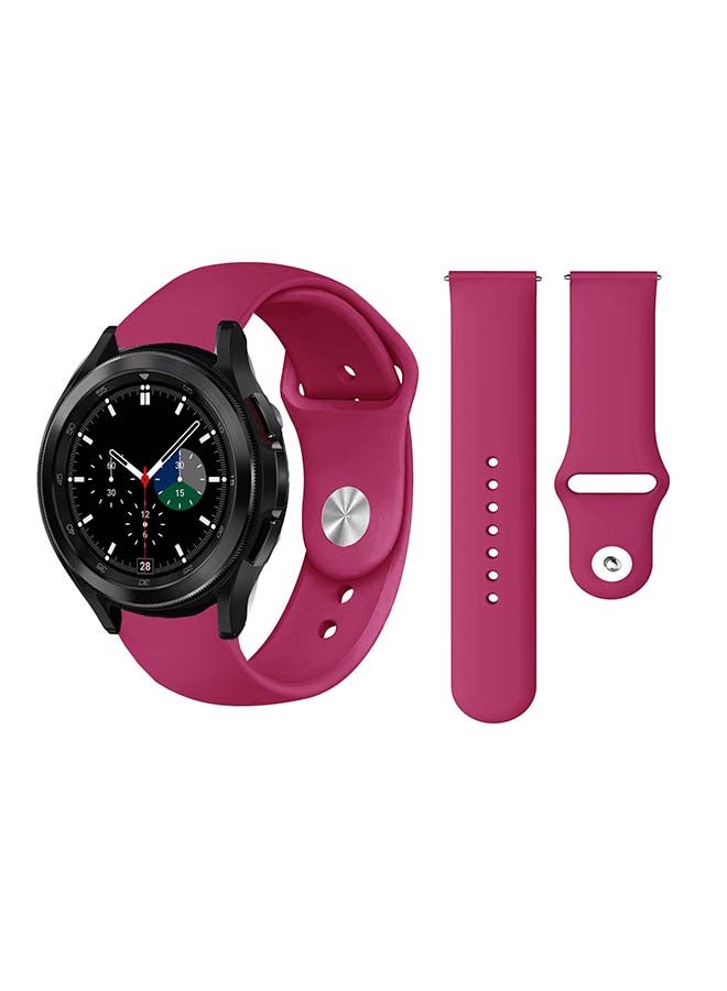 Perfii Solid Silicone Replacement Band for Samsung Galaxy Watch4 42/46mm Pink - Image 1