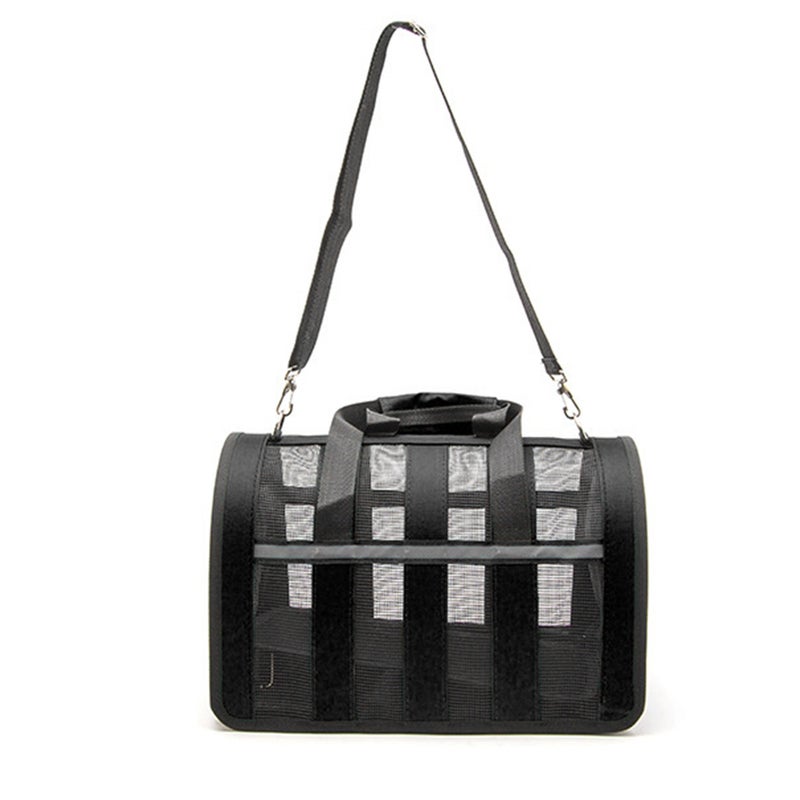 Pet Dog Cat Transparent Handbag Portable Adjustable Breathable Handbag - Size L (Black) - Image 2
