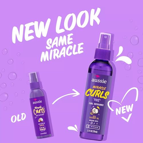 Aussie Miracle Curls Refresher Spray Gel With Coconut & Jojoba Oil 5.7 Fl oz, 4.272 Fl oz - Image 2
