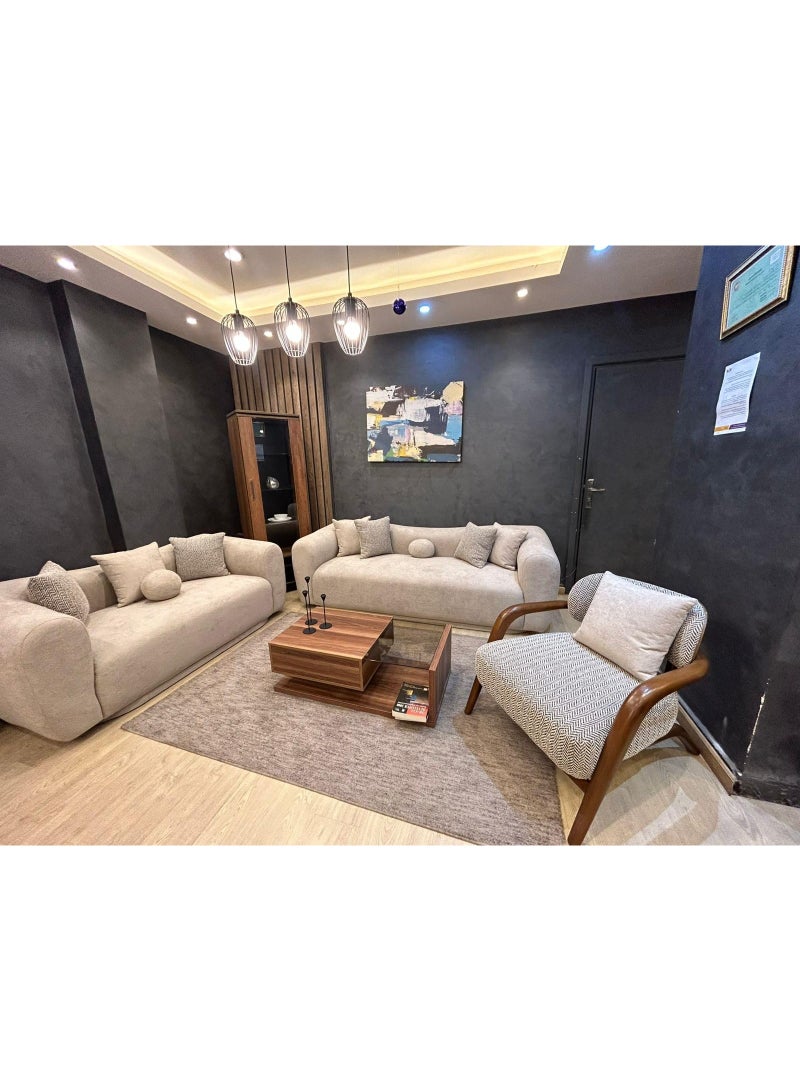 Entré Modern Complete Component Of Sofa 3 + Sofa 2 + Futtia – Red Beech Wood Luxury