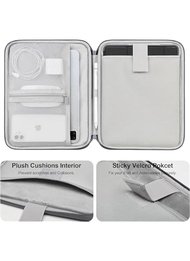 HOOKOR iPad Carrying Case, Padded Protective Travel Tablet Sleeve Bag for iPad Pro 11, iPad 10.9 (10th Gen), iPad Air (5/4th Gen), Galaxy Tab S9/S8 (Grey (PU), 9-11 Inch)  - Image 3