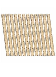 Excefore 12 Pack Wooden Ruler 12 Inch Rulers Bulk Wood Measuring Ruler ...