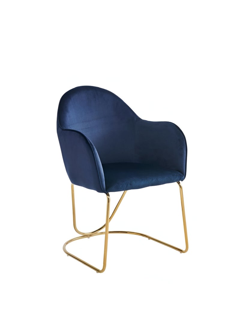 UNIKSAR Velvet Upholstered Accent Chair with Gold Plated Metal Legs - Modern Glamour Dining/Lounge Seat - Image 2