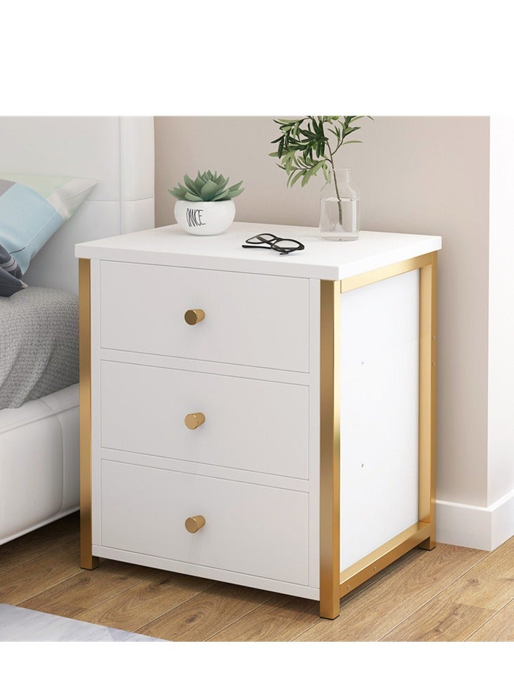 Generic Bedside Storage Cabinet, Modern Side Nightstand Desk with Three Storage Drawer , Simple Mini Space Saving for Bedroom Office Lounge Living Room White  - Image 5