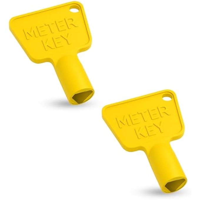 2 X PLASTIC UTILITY METER BOX KEY  GAS & ELECTRIC METER KEY WITH TRIANGULAR SOCKET  YELLOW DURABLE METER CUPBOARD KEY FOR COMMERCIAL BIN LOCK ACCESS - Image 2