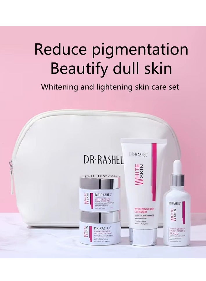 DR.RASHEL BEAUTY ELIXIRS White Skin Whitening Fade Spots Skin Care Set with Whitening Serum Cleanser Day Cream Night Cream and Free Whitening Soap - Image 4