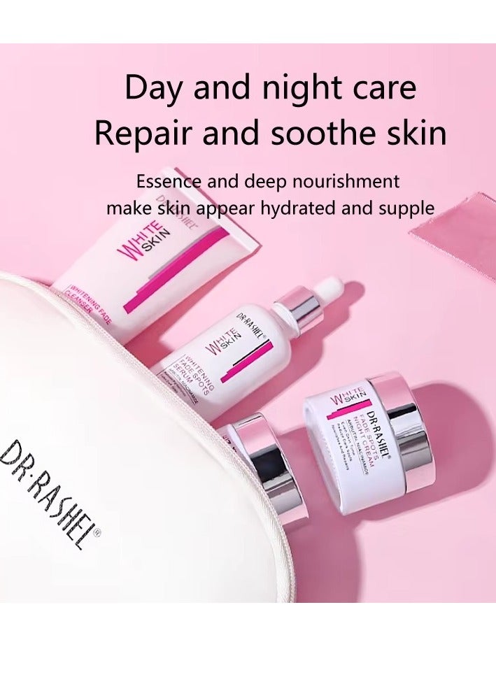 DR.RASHEL BEAUTY ELIXIRS White Skin Whitening Fade Spots Skin Care Set with Whitening Serum Cleanser Day Cream Night Cream and Free Whitening Soap - Image 2