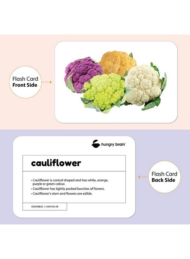 Hungry Brain My First Pack of 3A Flash Cards for Toddlers, 72 Cards - 144 Sides, Fruits, Vegetables, Body Parts, Montessori, Educational, Kindergarten, Preschool Learning Activities, Gifts, Kids, 1-4 Years Babies  - Image 3