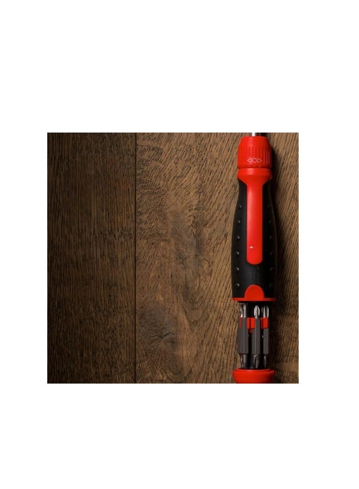LAMAY Ratchet Screwdriver Set - 13-in-1 Multi-Function Screwdriver with Hexagonal Shaft for Phillips, Star, Flat, Square Bits - Compact Ratchet Screwdriver Set with/with Retractable Case - Mu - Image 4