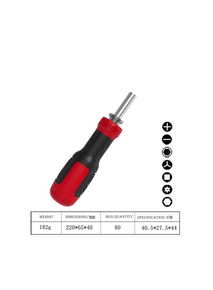 LAMAY Ratchet Screwdriver Set - 13-in-1 Multi-Function Screwdriver with Hexagonal Shaft for Phillips, Star, Flat, Square Bits - Compact Ratchet Screwdriver Set with/with Retractable Case - Mu - Image 2