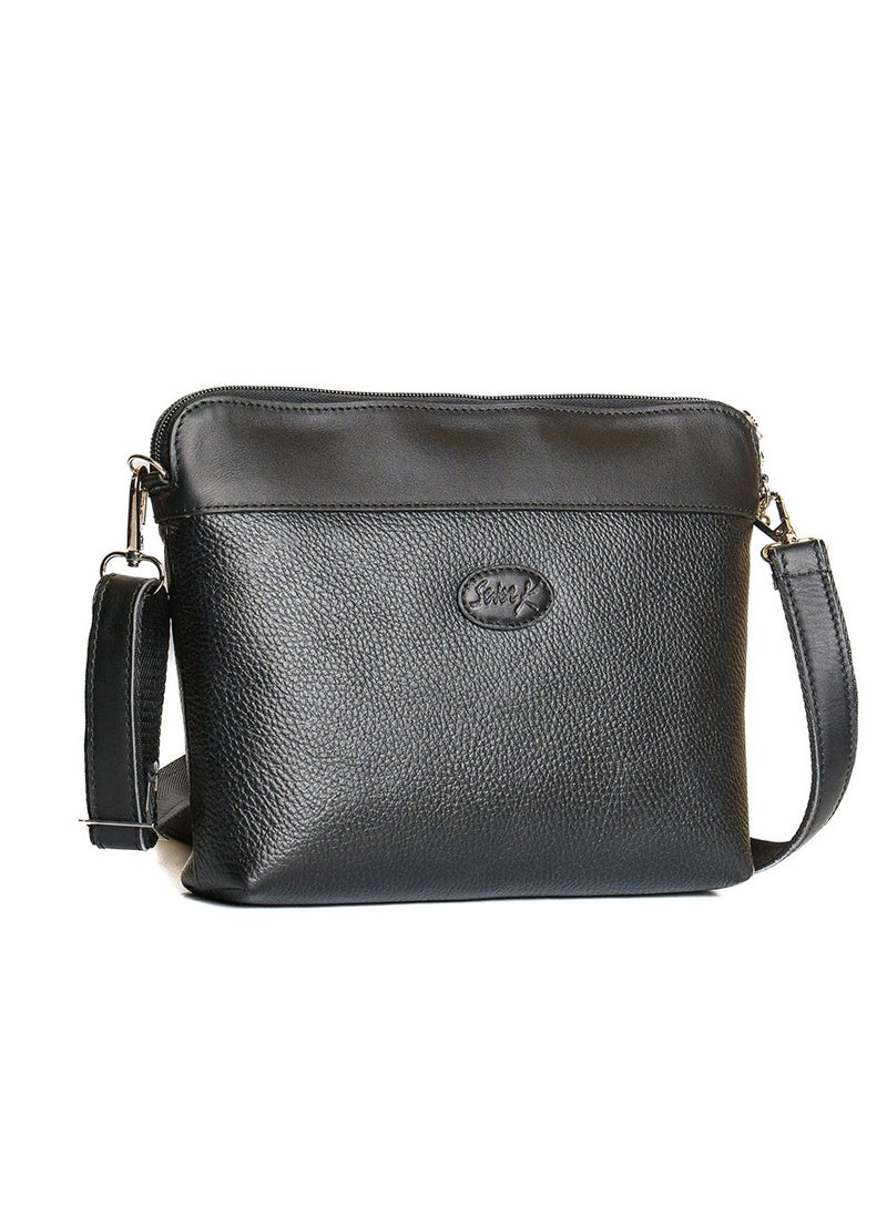 حقيبة كروس بودي من الجلد الطبيعي للنساء - أسلوب يومي بسيط