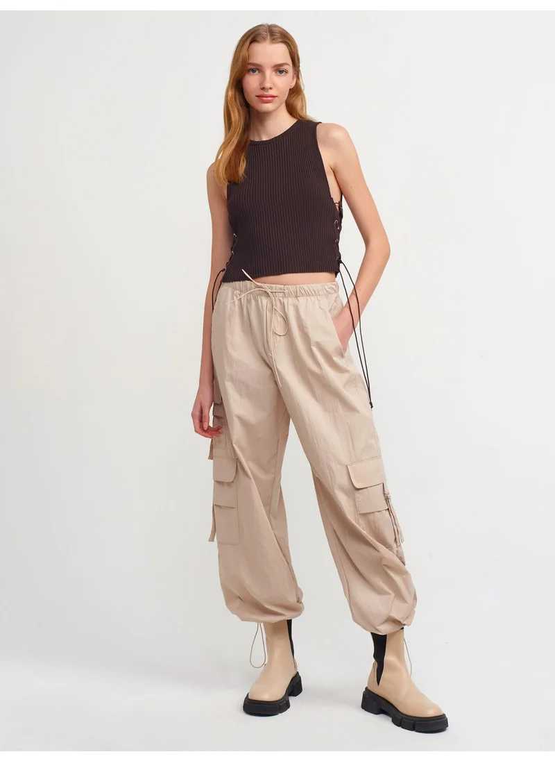 Dilvin 70389 Parachute Cargo Pants Beige