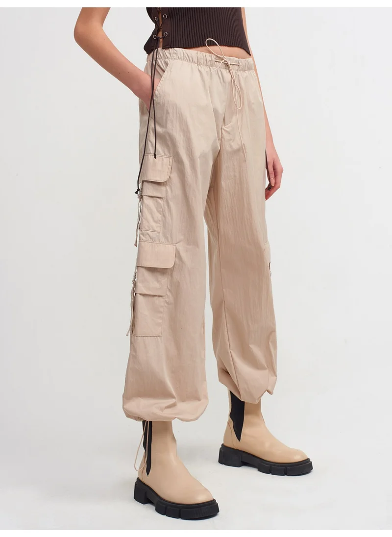 Dilvin 70389 Parachute Cargo Pants Beige