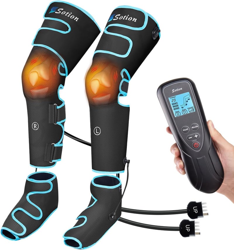 Sotion Leg Massager with Air Compression Heat Calf Foot Massager for Circulation and Pain Compression Boots with Video Wearing Guide Update Controller with 6 Modes 3 Heating Levels Gift for Mom - Image 3
