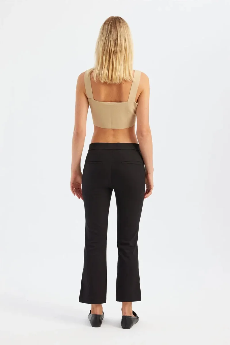 Hiccup Beige Natural Square Neck Crop Top for Women | Best Price UAE