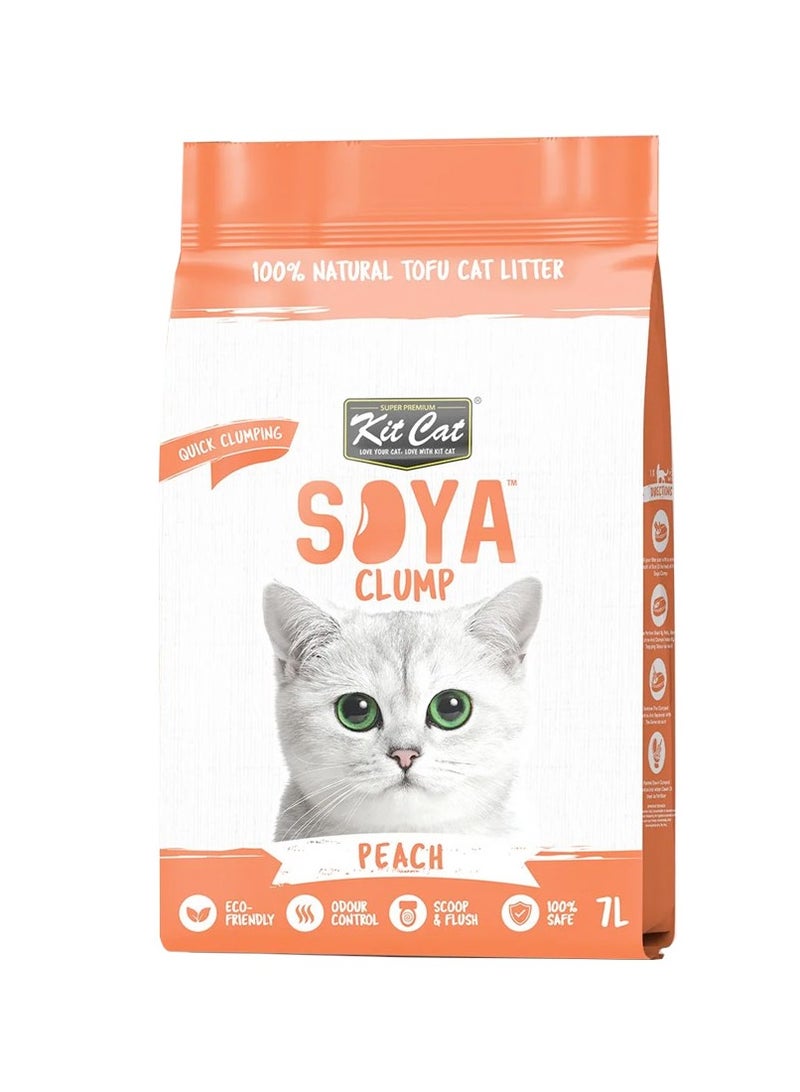 Kit Cat Soya Clump Soybean Litter – Peach 7L - Image 1