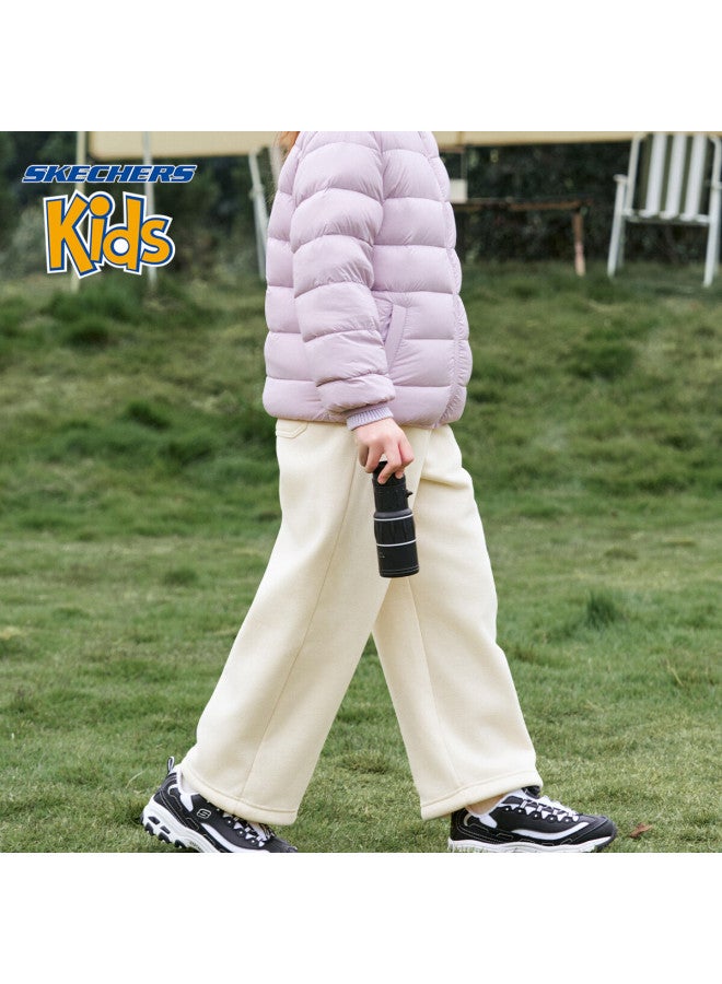 Skechers Girls' Kids Pants  Winter Casual Knit Straight-leg Trousers Egg White 150 - Image 4