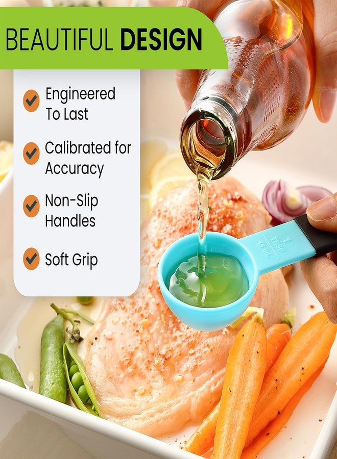 Spring Chef Magnetic Measuring Cups and Spoons, Kitchen Tools with Easy to Read Markings for Measuring Dry or Liquid Ingredients, BPA Free, Set of 9, Aqua Sky - Image 5