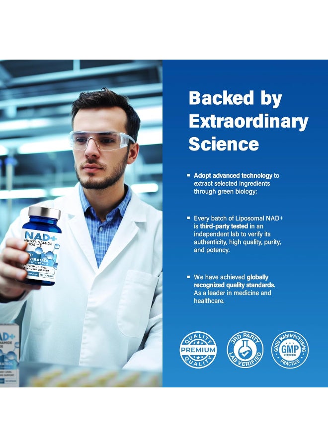 NAD Supplement 1500 mg Resveratrol Boosting 120 Pieces - Image 3