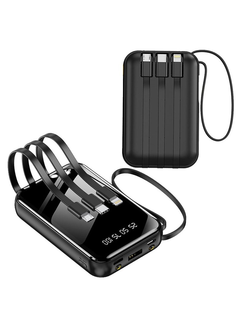 10000mAh, 120W super fast charging, DX467 mini full screen fast charging power bank, Type-C, built-in fast charging four-wire black  - Image 1