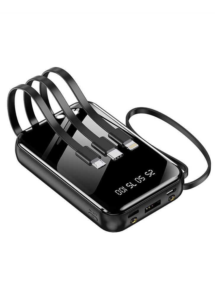 10000mAh, 120W super fast charging, DX467 mini full screen fast charging power bank, Type-C, built-in fast charging four-wire black  - Image 3