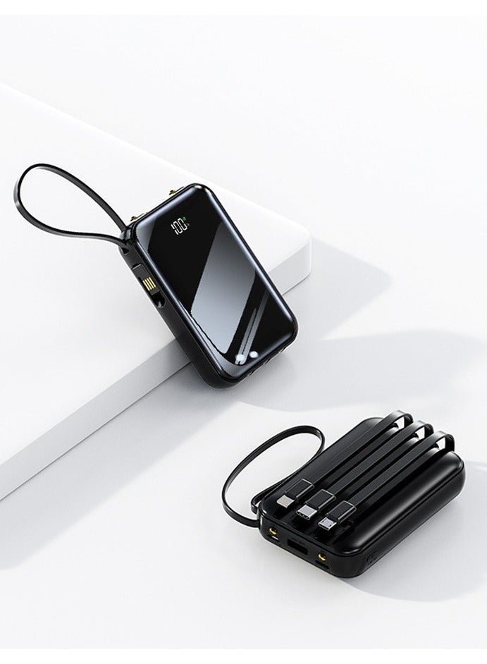 10000mAh, 120W super fast charging, DX467 mini full screen fast charging power bank, Type-C, built-in fast charging four-wire black  - Image 4