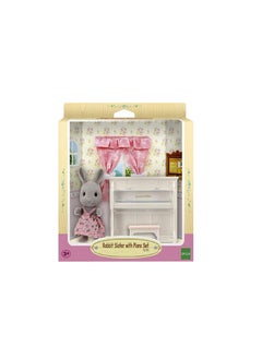 Epoch sylvanian families Rabbit Sister Doll with Piano Set 