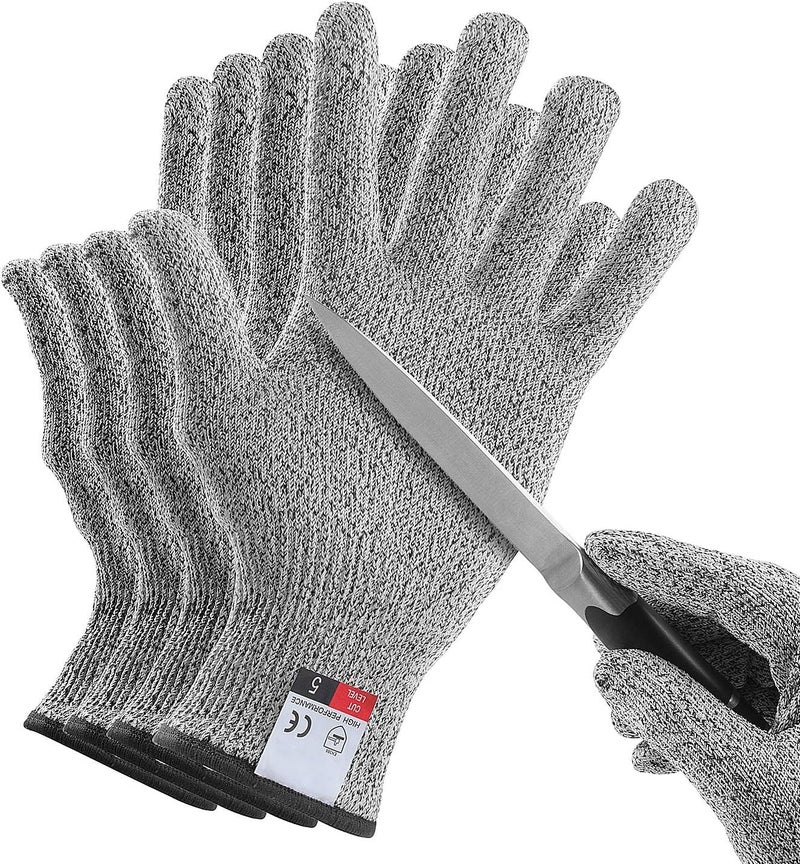 SZYIKUER 4 PCS (M+L) Cut Resistant Gloves Food Grade Level 5 Hand Protection,Kitchen Cut Gloves (Large+Medium) - Image 1