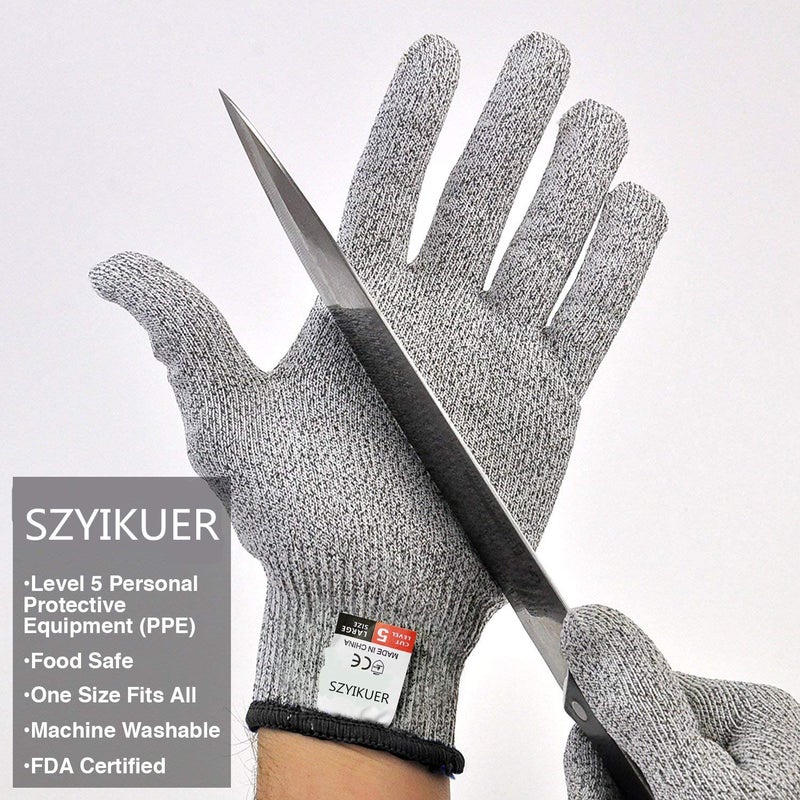 SZYIKUER 4 PCS (M+L) Cut Resistant Gloves Food Grade Level 5 Hand Protection,Kitchen Cut Gloves (Large+Medium) - Image 4