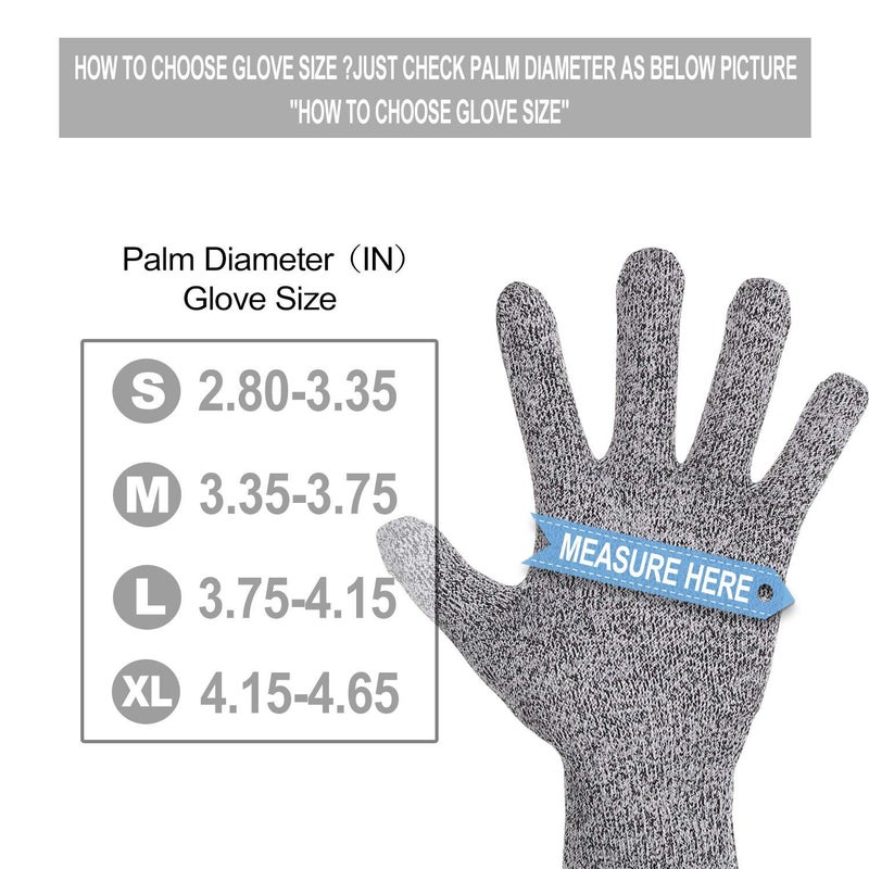 SZYIKUER 4 PCS (M+L) Cut Resistant Gloves Food Grade Level 5 Hand Protection,Kitchen Cut Gloves (Large+Medium) - Image 3