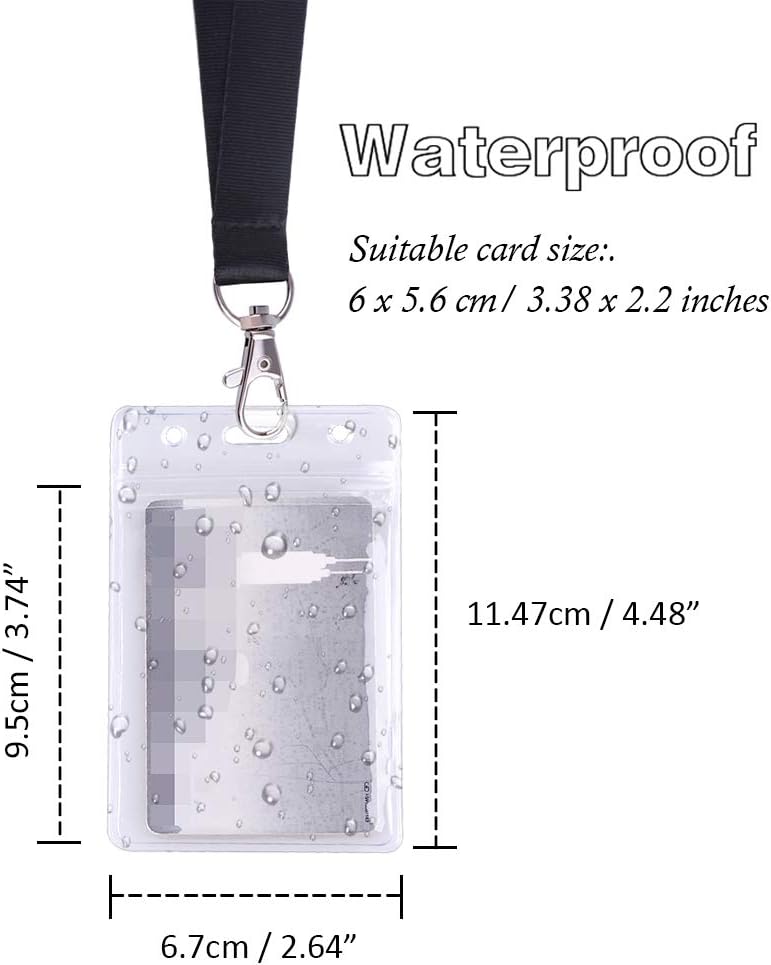 Kuuqa 12 Pack of Neck Strap Badge Holder Lanyard Black for Business Card Student Card Bus Card - Image 2