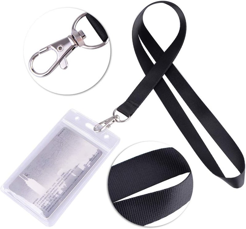 Kuuqa 12 Pack of Neck Strap Badge Holder Lanyard Black for Business Card Student Card Bus Card - Image 3