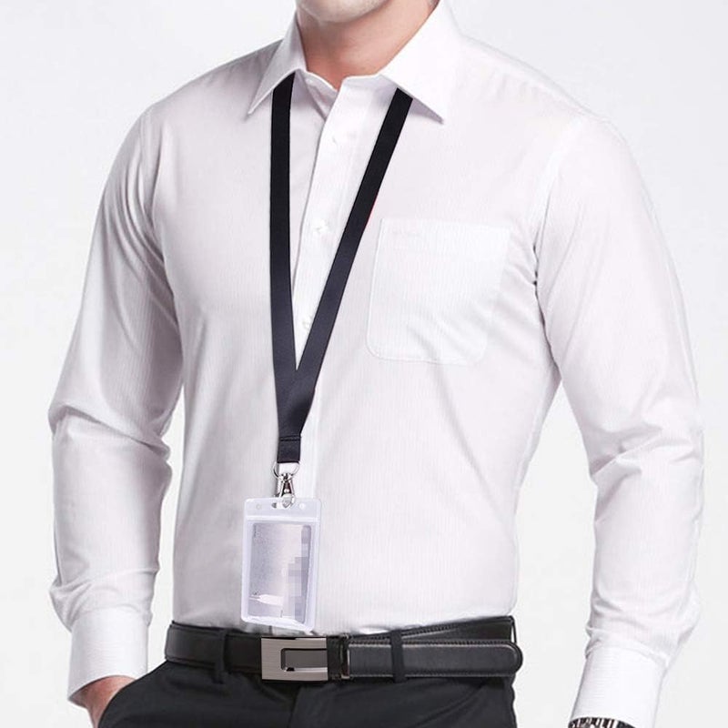 Kuuqa 12 Pack of Neck Strap Badge Holder Lanyard Black for Business Card Student Card Bus Card - Image 5