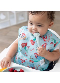 BUMKiNs Bumkins Disney Baby and Toddler Plate and Spoon Set, Silicone Dish for Babies and Kids, Baby Led Weaning, Children Feeding Supplies, Microwave Safe, Platinum Silicone, Ages 6 Months Up, Princess Ariel  - Image 3