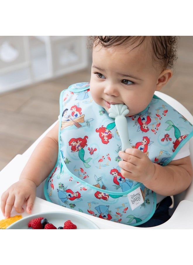 BUMKiNs Bumkins Disney Baby and Toddler Plate and Spoon Set, Silicone Dish for Babies and Kids, Baby Led Weaning, Children Feeding Supplies, Microwave Safe, Platinum Silicone, Ages 6 Months Up, Princess Ariel  - Image 3