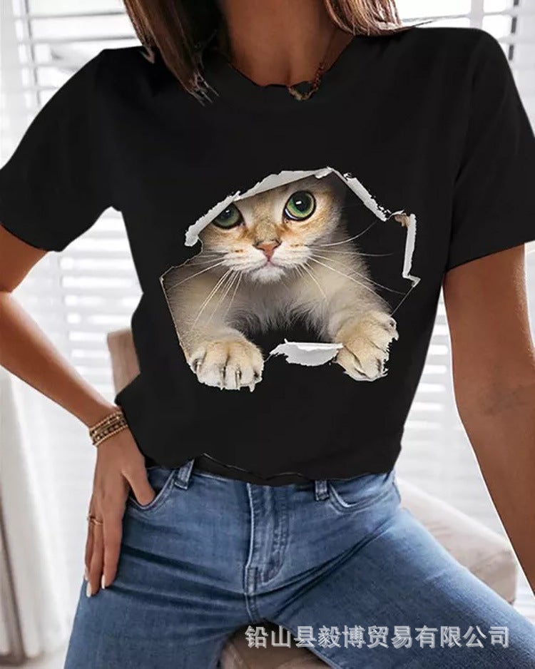 Summer T-Shirt New Fashion Cute Fox 3D Animal Print Men'S Casual Sports Short Sleeve Shirt - Image 1