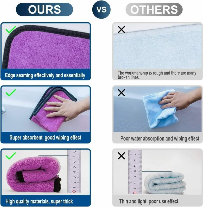 Outlay Home 800 GSM Thick Lint & Streak-Free Multipurpose Cloths - Automotive Microfibre Towels for Car Bike Cleaning Polishing Washing & Detailing - 40x40-6 Pieces - Image 3