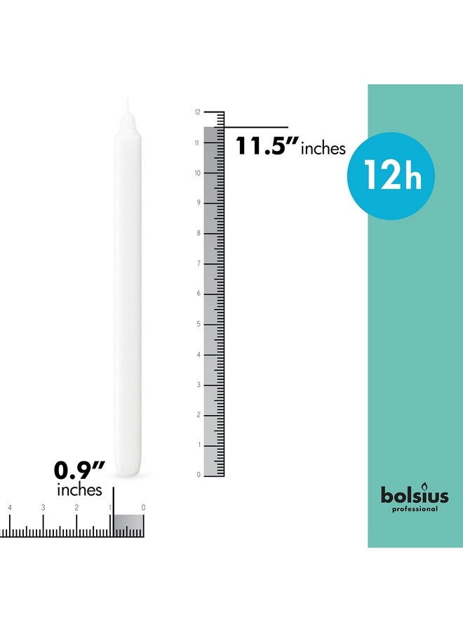 BOLSIUS White Candlesticks Bulk Pack 50 Count - Unscented Dripless 11.5 Inch Household & Dinner Candle Set - 12+ Burn Hours - Premium European Quality - Consistent Smokeless Flame - 100% Cotton Wick - Image 1