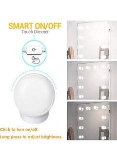 TIGER LED Vanity Mirror Lights Kit for Makeup and Grooming – 10 LED Bulbs, Adjustable Brightness, USB Powered, Stick-On Installation, Soft Natural White Light, Ideal for Dressing Table, Bathroom, Beauty Room, Portable Mirror Lighting Solution  - Image 4