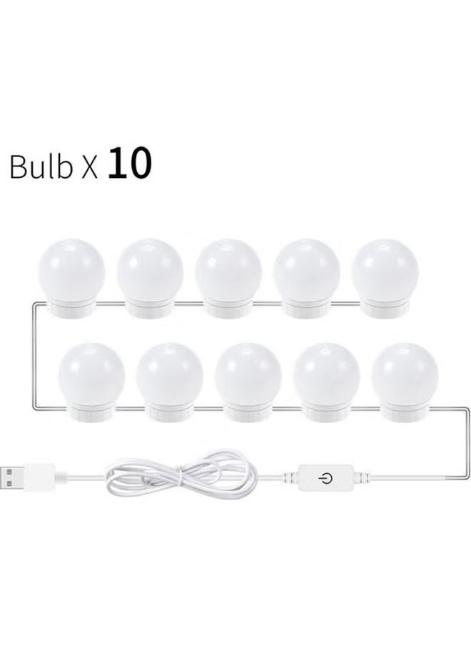 TIGER LED Vanity Mirror Lights Kit for Makeup and Grooming – 10 LED Bulbs, Adjustable Brightness, USB Powered, Stick-On Installation, Soft Natural White Light, Ideal for Dressing Table, Bathroom, Beauty Room, Portable Mirror Lighting Solution  - Image 5
