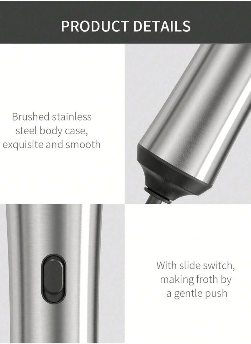 Generic Milk Frother Coffee Blender Strong and Fast Foaming High-quality Stainless Steel Blender Portable Milk Frother for Family Restaurants Schools Hotels Travel  - Image 3