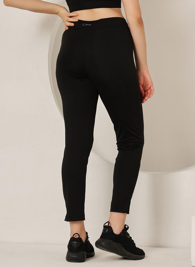 Clovia Black Snug Fit Active Straight Pants - Image 2